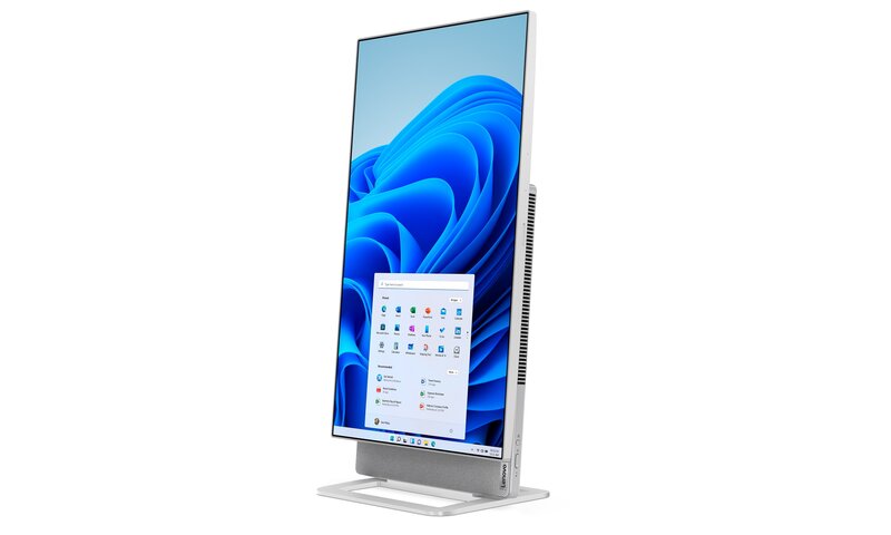 Lenovo Yoga AIO 7 pöytäkoneen näyttö pystyasennossa