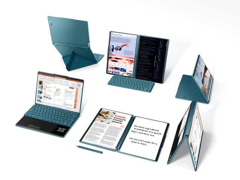 Lenovo Yoga Book 9i erilaisissa tiloissa