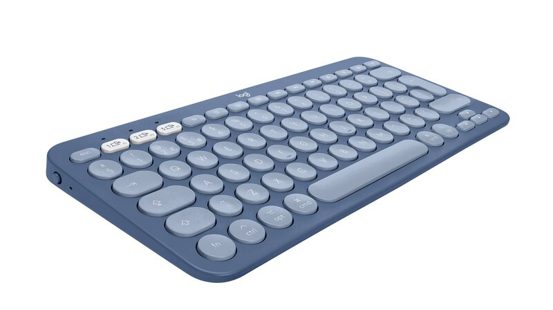 Blueberry-värinen Logitech K380 for Mac näppäimistö