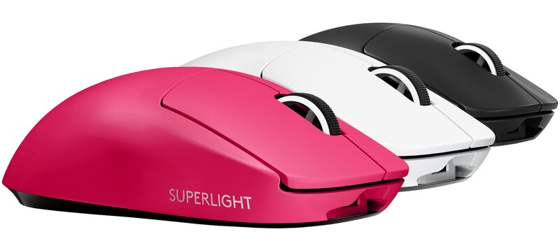 Logitech G PRO X Superlight -pelihiiri pinkkinä, valkoisena ja mustana