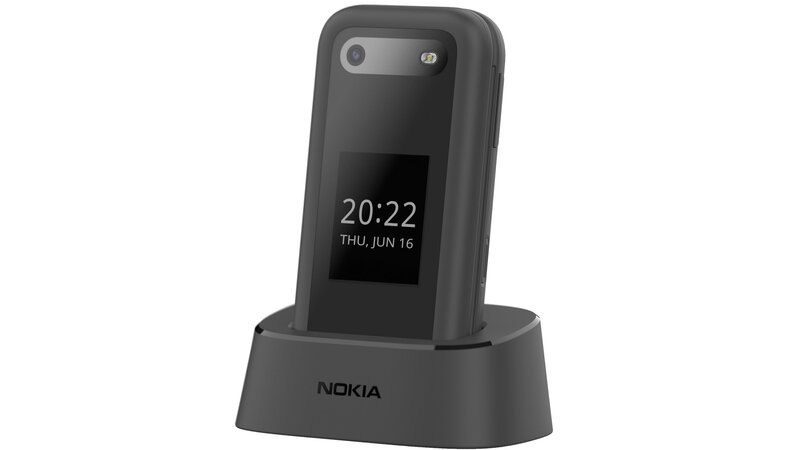 musta Nokia 2660 Flip mustassa lataustelakassa