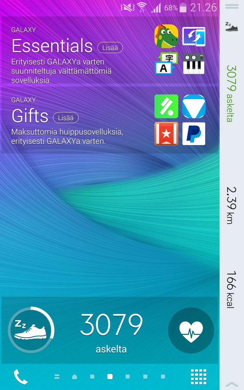 Samsung Galaxy Note Edge - käyttöliittymä