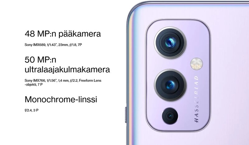 OnePlus 9 kameroiden tiedot