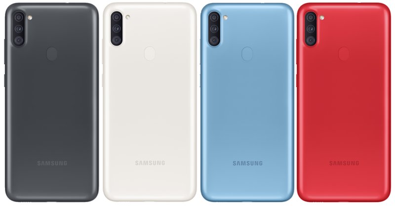 Galaxy A11 puhelimen neljä värivaihtoehtoa