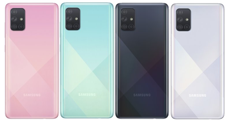 Galaxy A71 tulee saataville neljässä eri värissä