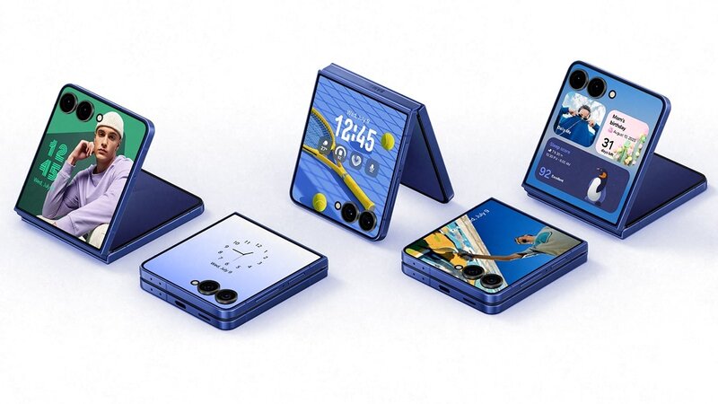 Galaxy Z Flip 7 eri asennoissa