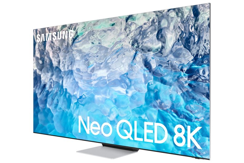 Samsungin NEO QLED 2022 televisio sivultapäin kuvattuna