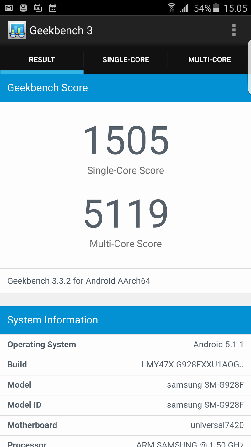 Samsung Galaxy S6 edge+ - suorituskykytesti