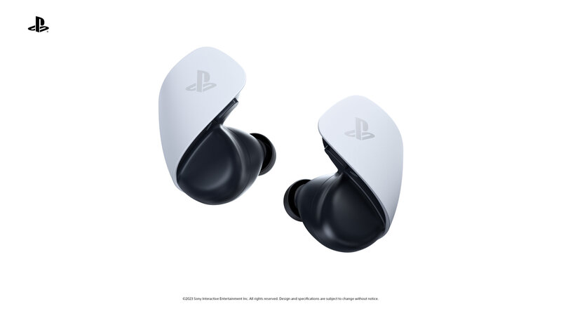 Pulse Explore nappikuulokkeiden ulkoinen väritys on valkoinen ja kummassakin napissa on PlayStation-logo