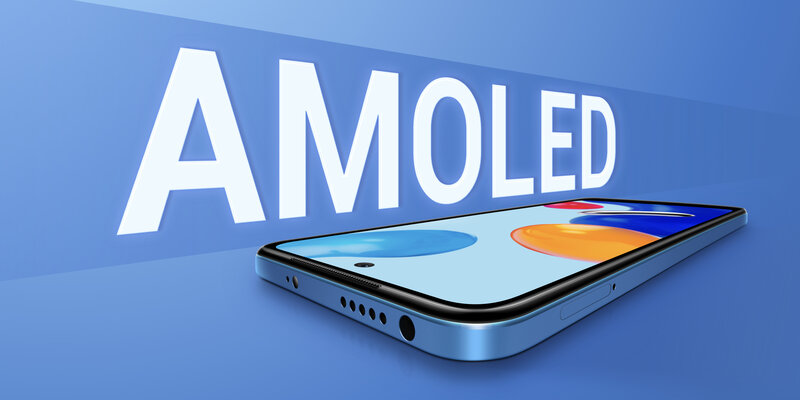 Redmi Note 11 puhelin amoled tekstin kanssa