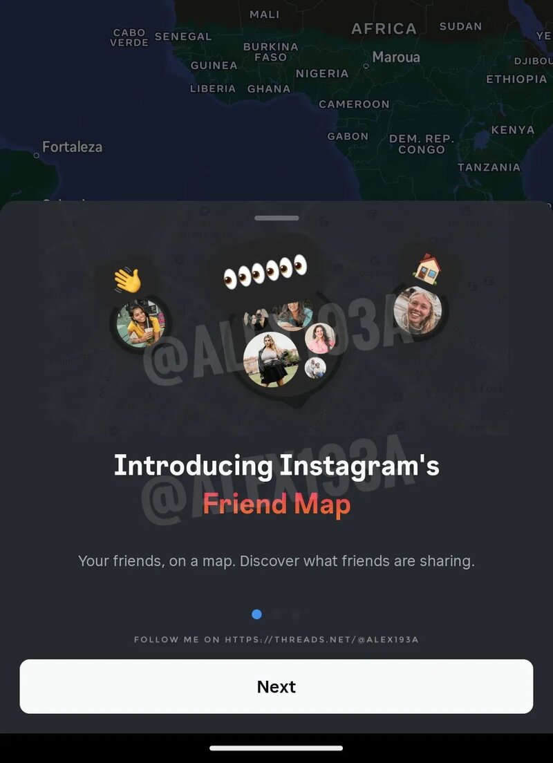 Instagramin Friend Map -ominaisuus