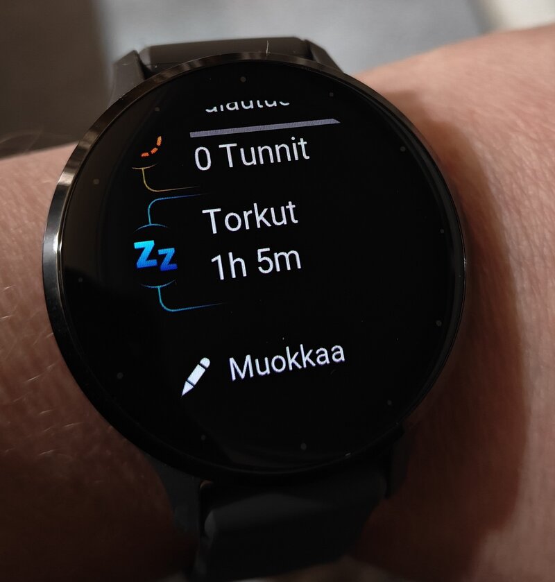 Garmin Venu 3s, jonka nytll nkyy tieto otetuista torkuista