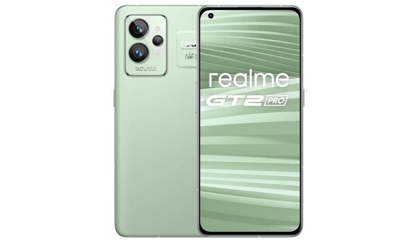 vihreä Realme GT 2 Pro edestä ja takaa