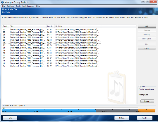 Ashampoo Burning Studio 11 create Audio CD (CDDA)