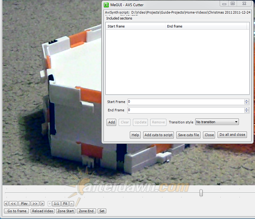 MeGUI AVS Cutter windows - AfterDawn.com