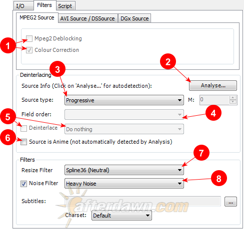 MeGUI AVS Script Creator Filters tab - AfterDawn.com