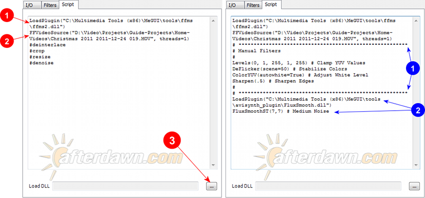 AVS Script Creator showing basic and customized scripts - AfterDawn.com