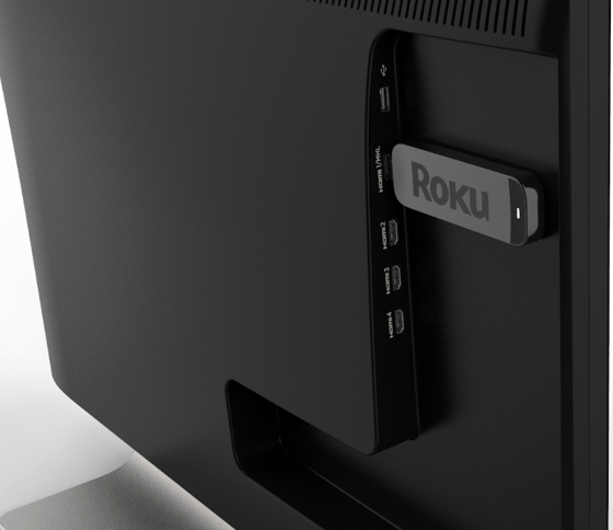 Roku Streaming Stick plugged into TV