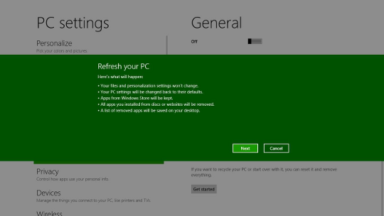 Windows 8 Refresh interface - AfterDawn.com