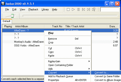 convert mp3 to ape