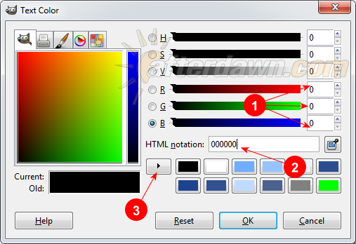 GIMP Text Color dialog - AfterDawn.com