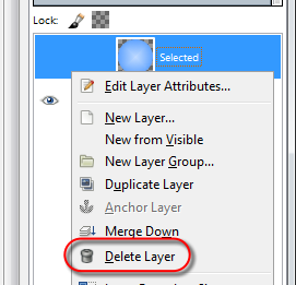how to delete xcf file gimp