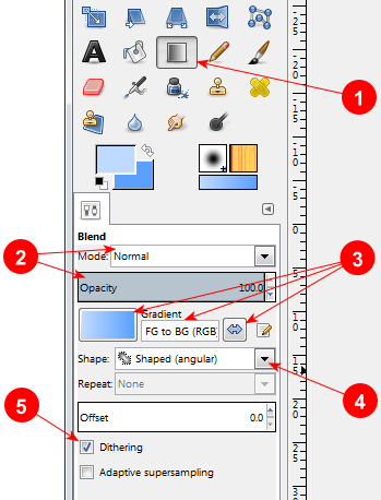 Blend Tool settings for button gradient - AfterDawn.com