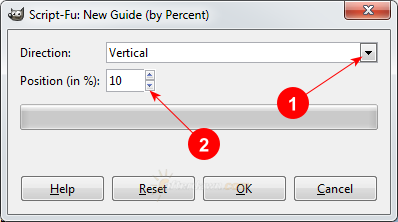 GIMP New Guide by Percent dialog - AfterDawn.com