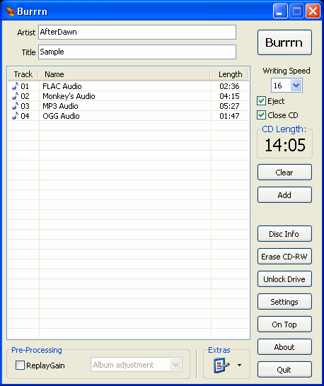 Burn flac files to Audio CD