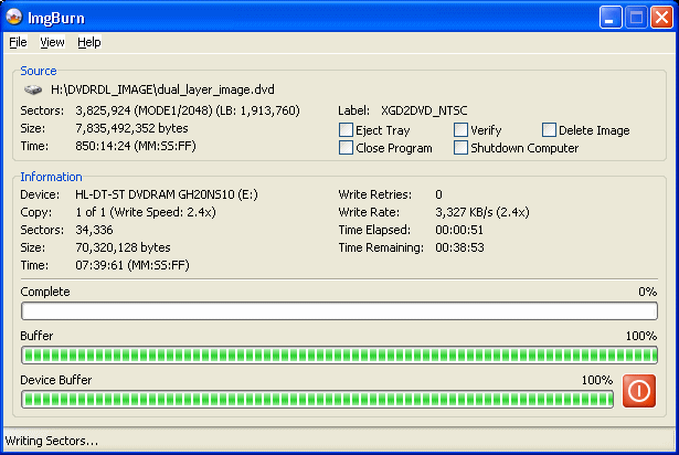 burning dmg to dvd dual layer