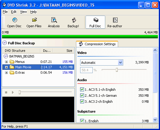 Page 3 Compression Options How To Copy Dvds With Dvd Shrink