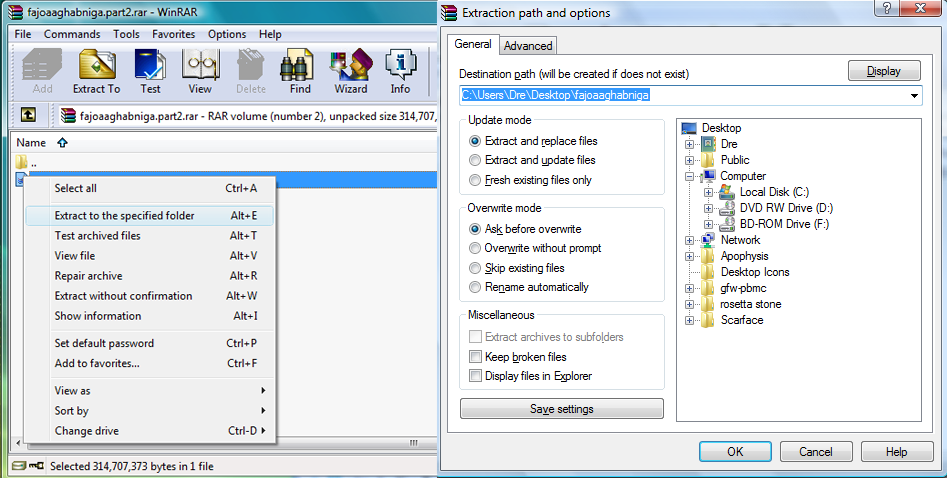 convert rar to package