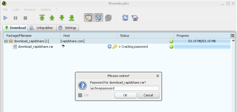 rapidgator premium jdownloader