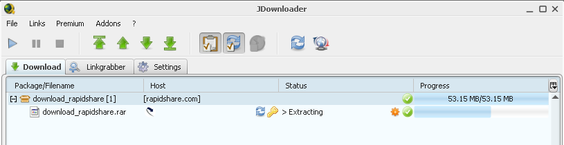 jdownloader 2 extraction error