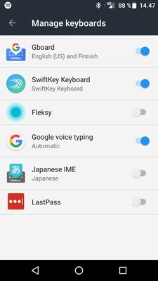 Manage installed keyboards in Android