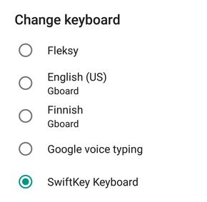 Select default keyboard for Android