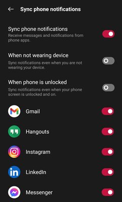 OnePlus Watch app, notification management