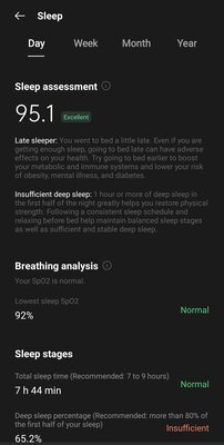 OnePlus Watch app, sleep data