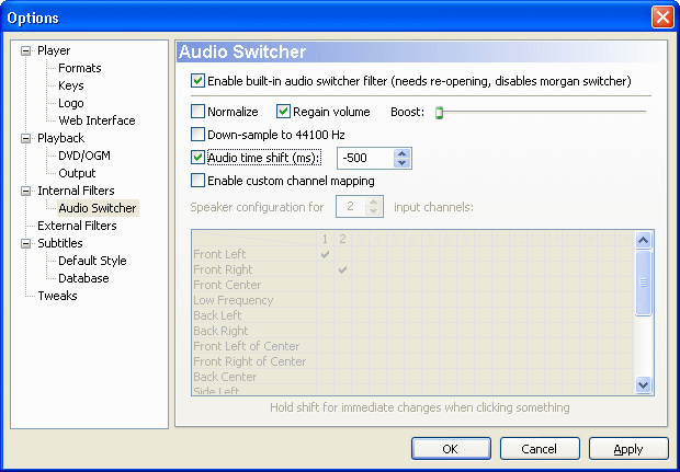 audio volume low mkv files ac3 filter