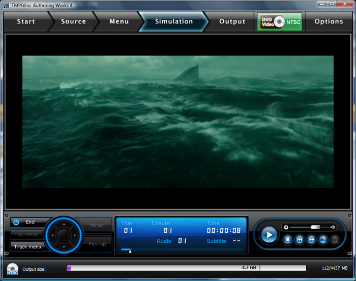 tmpgenc authoring works 4 play chapter return to track menu