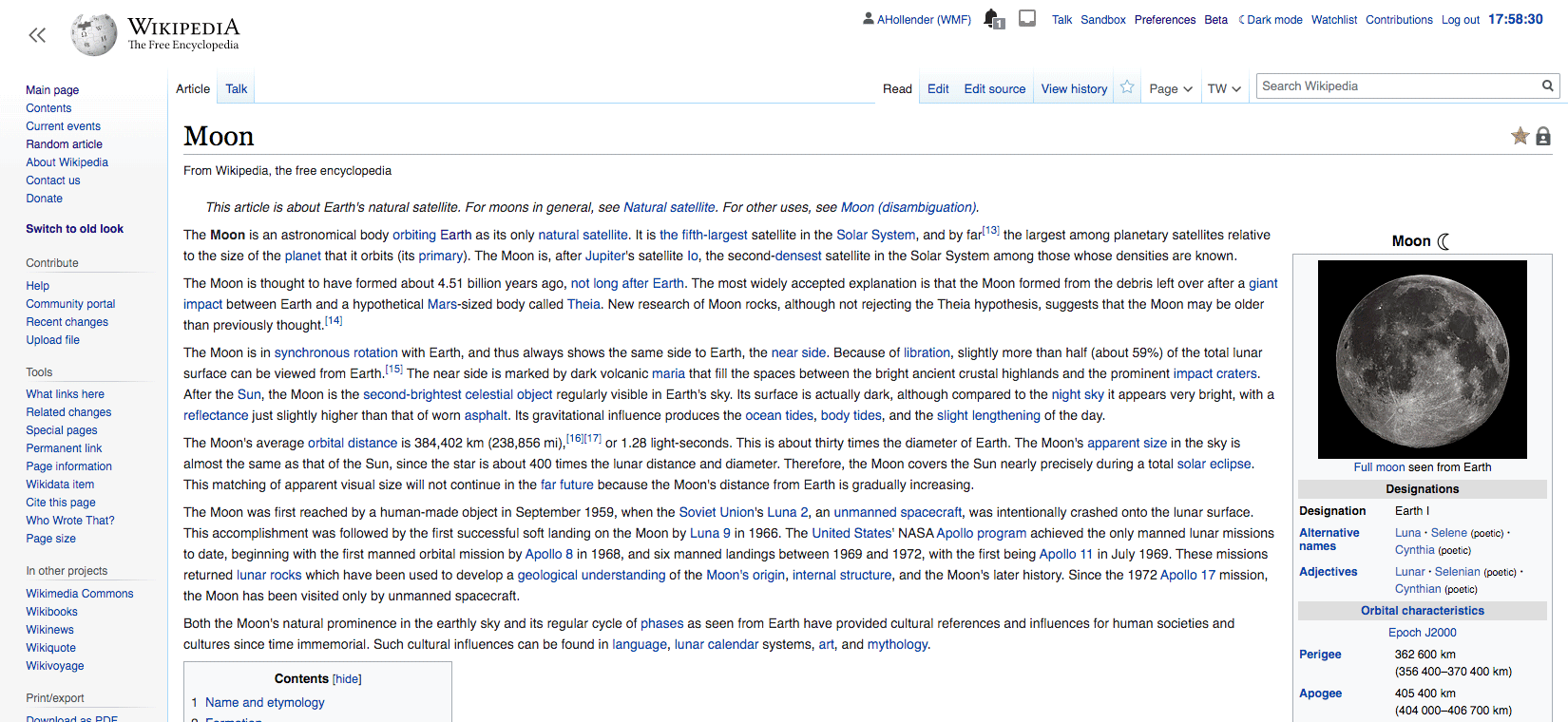 Wikipedian artikkeli eri leveyksillä
