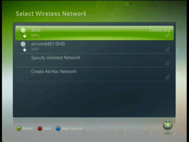 xbox 360 wireless connection