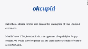 OkCupid takes strong stance against Mozilla and its new CEO