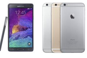 Vertailussa Apple iPhone 6 Plus ja Samsung Galaxy Note 4