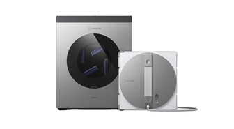 Ecovacsin uuden ikkunanpesurobotin asema puhdistaa robotin pesutyynyt