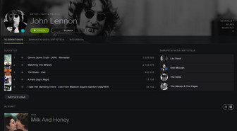 John Lennonin sooloartistituotanto saapui Spotifyhin