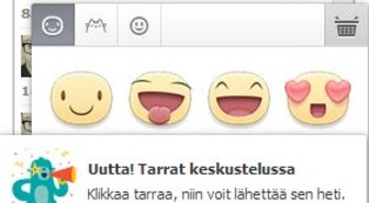 Facebookin keskustelu sai tarrakuvat myös selaimessa