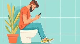 Julkinen WC, jossa saat paperia vasta, kun katsot mainosvideon