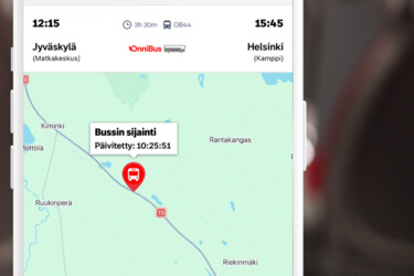 OnniBussin sovellus p�ivitettiin: Omaa bussia voi nyt seurata reaaliajassa kartalta