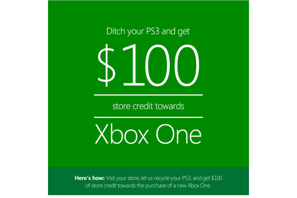 Microsoft offering $100 off Xbox One if you trade in working PS3, slim Xbox 360